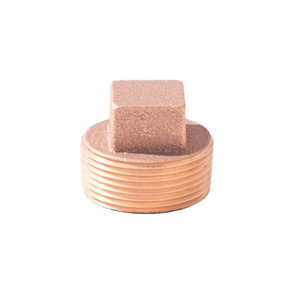 1 In. Lead Free Brass Plug - MNPT - 125 PSI - Import